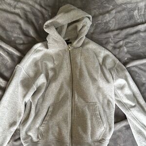 Gray Zip-Up Hoodie